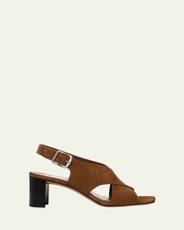 Omega Suede Crisscross Slingback Sandals